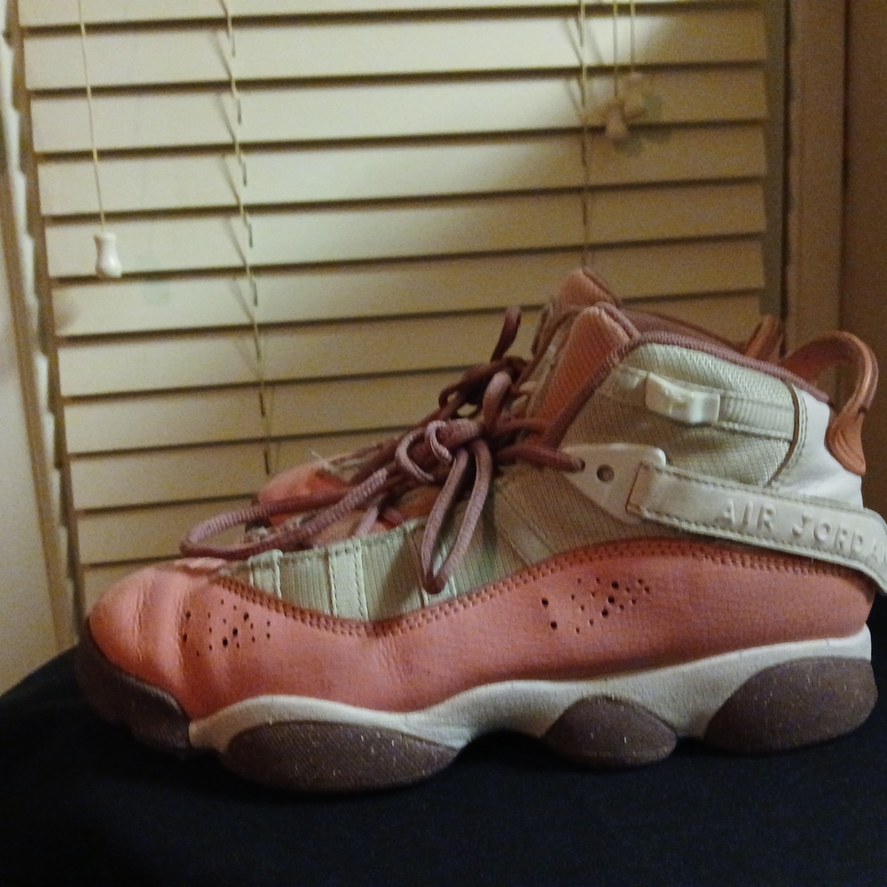 Jordan Women's Coral and Beige Sneakers